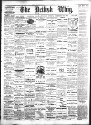 Daily British Whig (1850), 30 Sep 1873