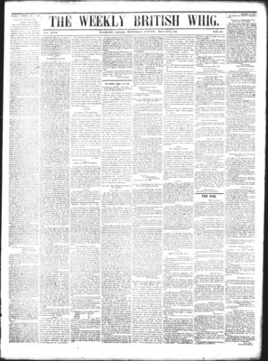 Weekly British Whig (1859), 7 Jan 1863