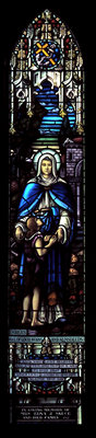 Dorcas stained glass window: Knox Presbyterian Church, Oakville.