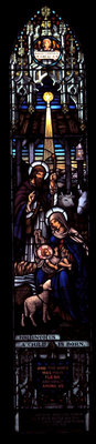 The nativity stained glass window: Knox Presbyterian Church, Oakville.