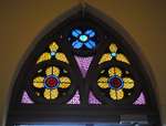 Stained glass above Narthex door, Knox Presbyterian Church, Oakville.