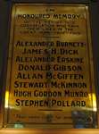 "In Honoured memory of the men of this congregation who gave their lives in the Great War, 1914-1919": plaque in Knox Presbyterian Church, Oakville.