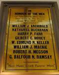 "In honour of the men of this church who gave their lives in the second Great War, 1939-1945": plaque in Knox Presbyterian Church, Oakville.