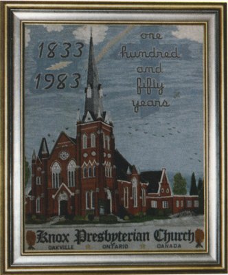 Petitpoint picture of Knox Presbyterian Church.