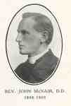 Reverend John McNair:  Minister of Knox Presbyterian Church, Oakville, 1898-1909.