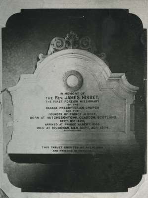 Reverend James Nisbet memorial.