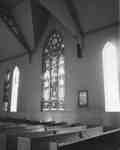 Good Shepherd window in memory of John and Jane Barclay, c. 1900, sanctuary and pews.