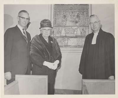 Dedication of the stained glass window, &quot;The Light of the World&quot;: Knox Presbyterian Church, Oakville: 1966.