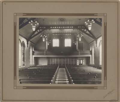 Knox Presbyterian Church, Oakville: interior 1920.