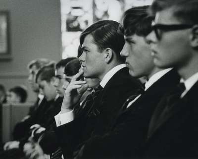 Appleby College boys attend the service, Knox Presbyterian Church, Oakville (up to 1971).