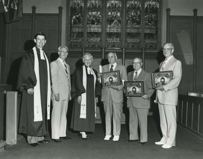 Presentation of long service awards, Knox Presbyterian Church, Oakville.