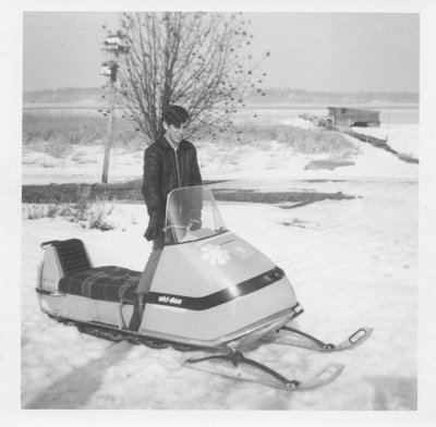 Snowmobile on Grenadier Island