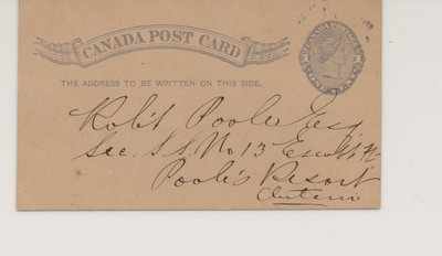 Postcard to Robert Poole