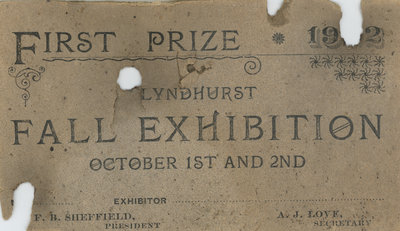 Lyndhurst Fall Exhibition Fair Prize