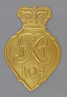 104th Regiment of Foot Shako Plate