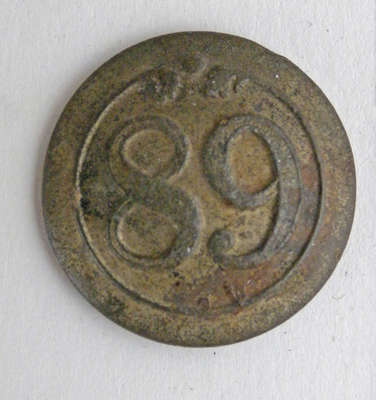 89th Regiment of Foot, the Royal Irish Fusiliers Button c.1812-1815