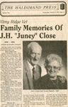 Vimy Ridge Vet; Family memories of J.H. "Juney" Close