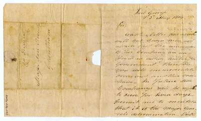 Letter from John Clark from Fort George to Major Jacob Ten Broeck- Shortage of Men
