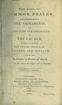 Original book of Common Prayer and Administration of the Sacrement and Other Rites and Ceremonies of the Church