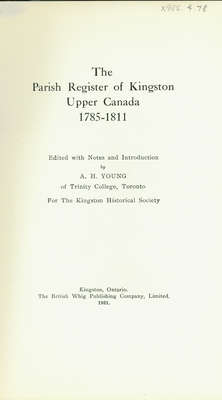 Parish register of Kingston Upper Canada, 1785-1811