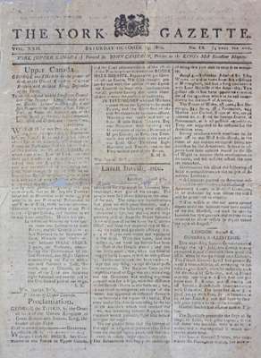 The York Gazette- October 24, 1812.