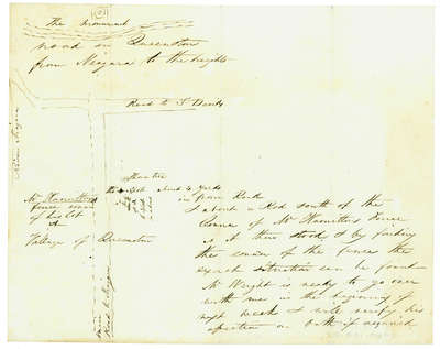 Diagram Explaining Where Sir Isaac Brock fell in Queenston