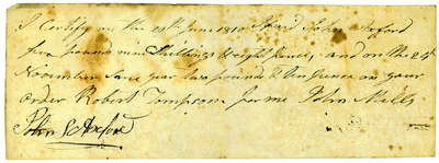 Affidavit of Payment between John Mills and John Axford- 1810