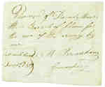 Receipt for 3 barrels of flour from David Mosers to A. Bradshaw, Commissary- December, 1813
