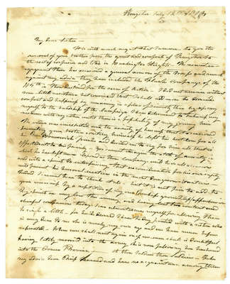 Letter to Elizabeth Leonard in St. John, New Brunswick from Frances Leonard- 1814