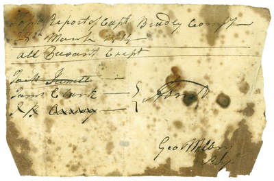 Report of Captain Bradley's Company- March 28, 1814