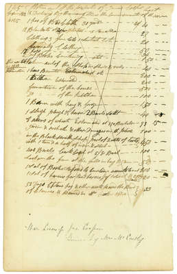 War Loss Claim of James Cooper, c. 1820- War of 1812