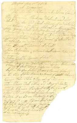 Letter to Mr. Cummings, a general merchant in Chippawa during the War of 1812, Explaining a Theft of Various Supplies- 1813