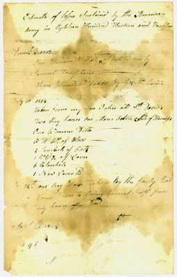 War Loss Statement of Robert Thompson- September 26, 1815