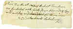 Receipt for Purchase of Food for 3 Men by Robert Thompson- December 9th, 1813