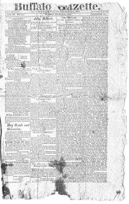 Buffalo Gazette Newspaper- March 15 1814