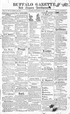 Buffalo Gazette Newspaper- September 19, 1815