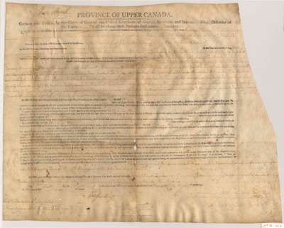 Land Grant for William Hare, Township of Scott, County of York- November 6, 1811