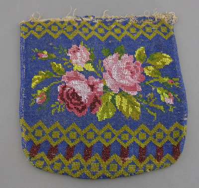 Floral Beaded Purse- c. 1800