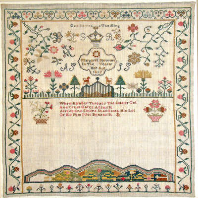 Sewing Sampler by Margaret Stewart- 1812