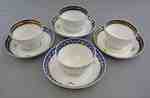 Coalport Blue and Gold Porcelain Cup and Saucers- c. 1800-1810