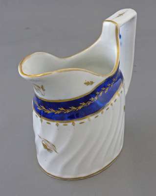 Coalport Blue and Gold Porcelain Cream Pitcher- c. 1800-1810