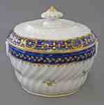 Coalport Blue and Gold Porcelain Sugar Bowl- c. 1800-1810