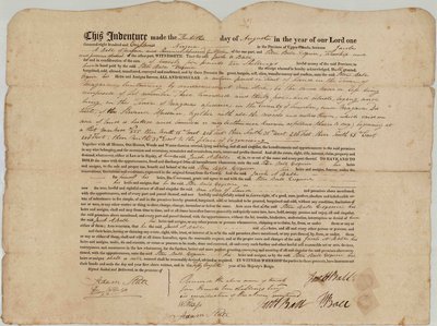 Land Indenture between Jacob A. Ball and Peter Ball- August 13, 1818