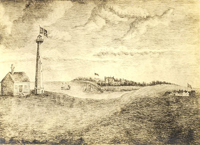 Print of Mississauga Point Lighthouse and Fort Niagara