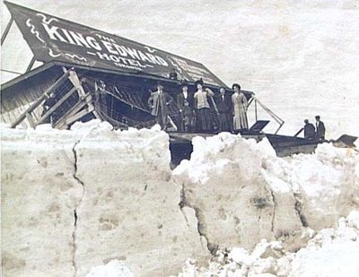 McIntyre's Wharf during Ice Jam of 1909.