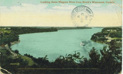 Looking down the Niagara River from Brock's Monument - Front side.