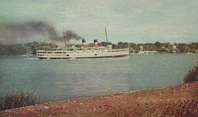 Steamer Cayuga going up Niagara River.