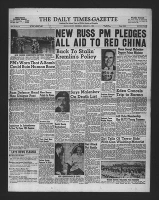 Daily Times-Gazette, 9 Feb 1955