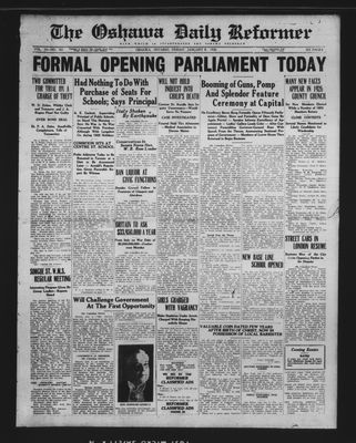 Oshawa Daily Reformer, 8 Jan 1926