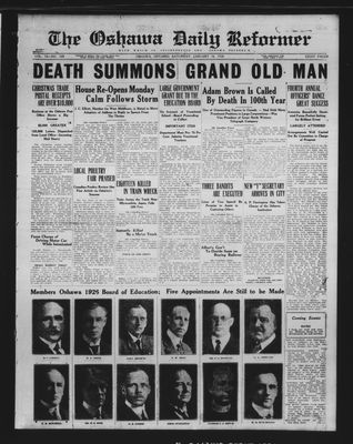 Oshawa Daily Reformer, 16 Jan 1926